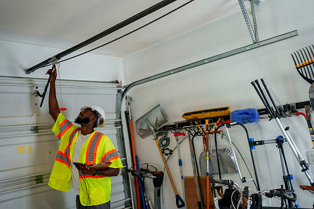 Professional Garage Door technician working in Riverside, CA
